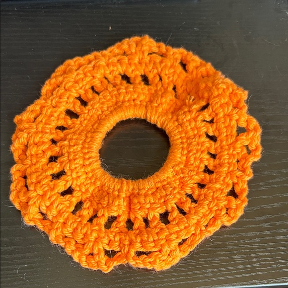 Handmade Orange Crochet Scrunchie - Picture 1 of 3